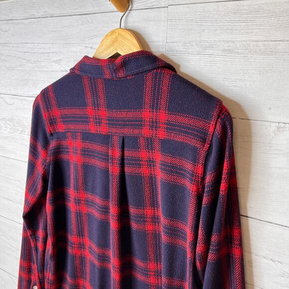 Faherty Shirt Womens Size Small Navy & Red Legend in Arlington Plaid Button Down - Picture 12 of 16